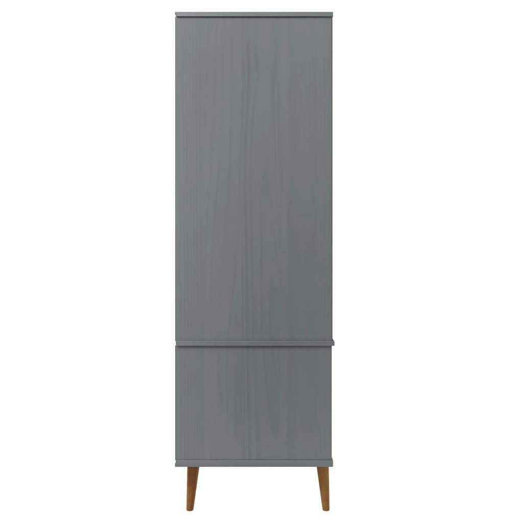 Kledingkast MOLDE 90x55x175 cm massief grenenhout grijs Kledingkasten | Creëer jouw Trendy Thuis | Gratis bezorgd & Retour | Trendy.nl