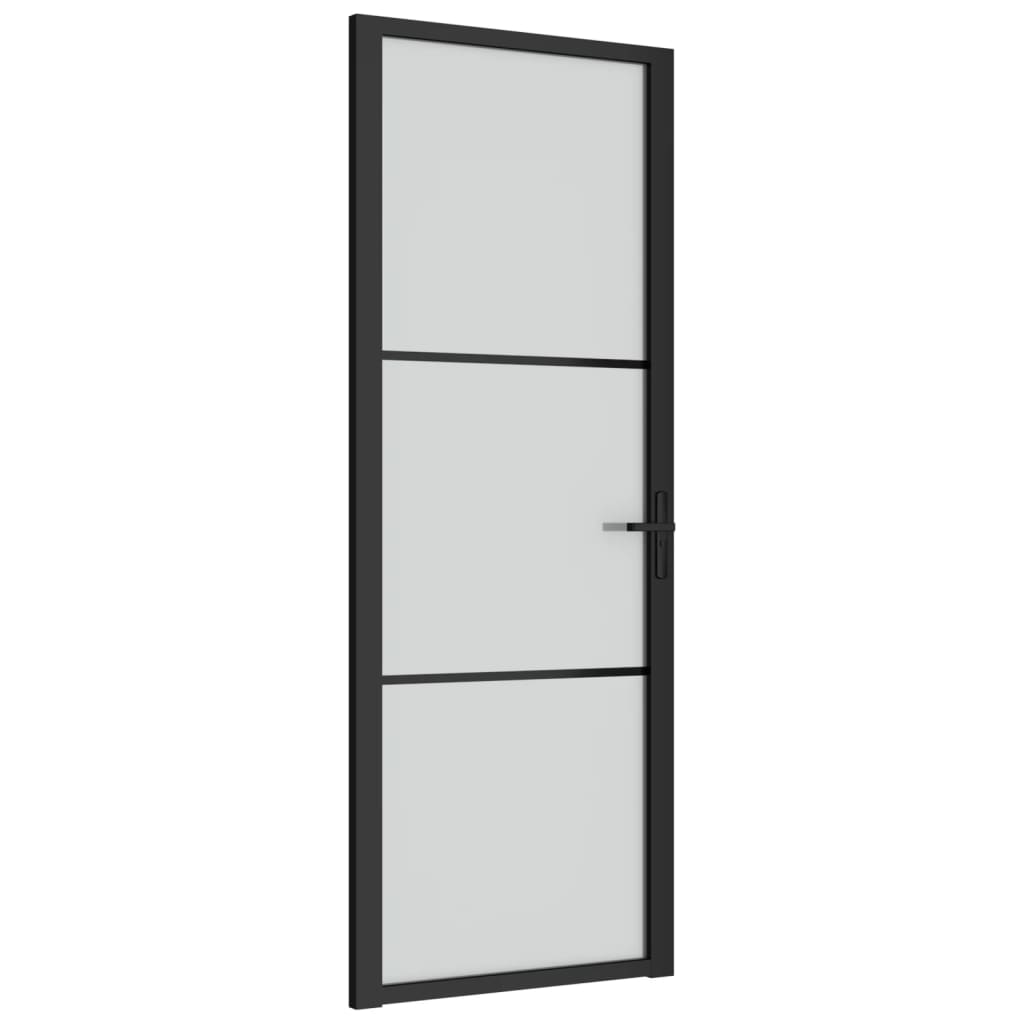 Binnendeur 76x201,5 cm matglas en aluminium zwart Voordeuren | Creëer jouw Trendy Thuis | Gratis bezorgd & Retour | Trendy.nl