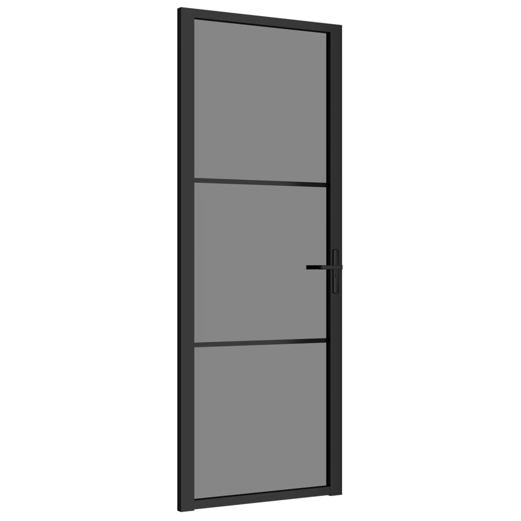 Binnendeur 76x201,5 cm ESG-glas en aluminium zwart Voordeuren | Creëer jouw Trendy Thuis | Gratis bezorgd & Retour | Trendy.nl