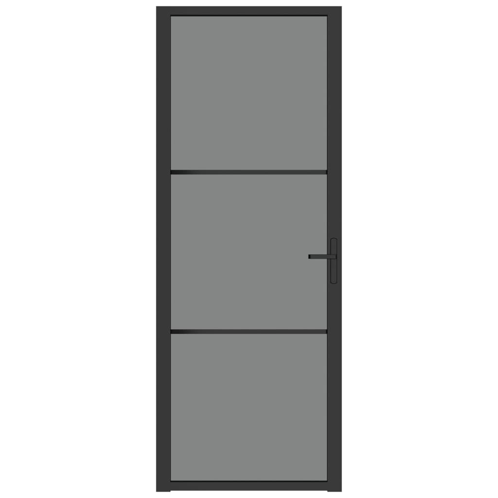 Binnendeur 76x201,5 cm ESG-glas en aluminium zwart Voordeuren | Creëer jouw Trendy Thuis | Gratis bezorgd & Retour | Trendy.nl