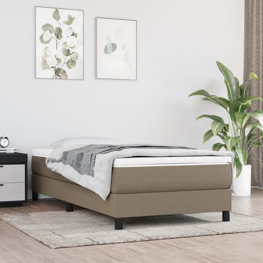 Boxspring met matras stof taupe 90x190 cm Bedden & bedframes | Creëer jouw Trendy Thuis | Gratis bezorgd & Retour | Trendy.nl