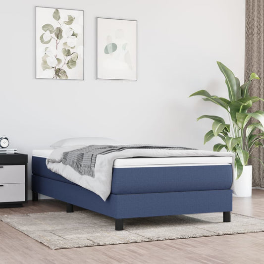 Boxspring met matras stof blauw 90x200 cm Bedden & bedframes | Creëer jouw Trendy Thuis | Gratis bezorgd & Retour | Trendy.nl