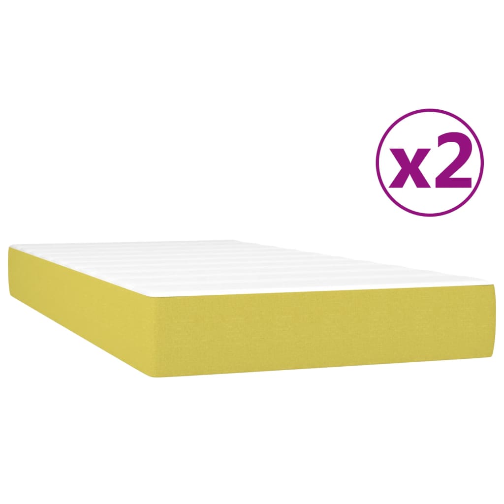 Boxspring met matras stof groen 200x200 cm Bedden & bedframes | Creëer jouw Trendy Thuis | Gratis bezorgd & Retour | Trendy.nl