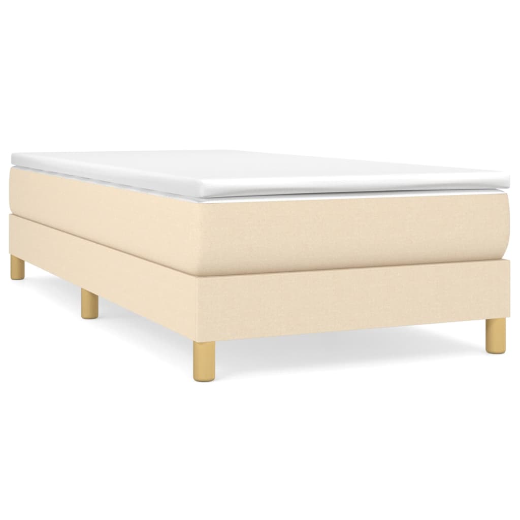 Boxspring met matras stof crèmekleurig 80x200 cm Bedden & bedframes | Creëer jouw Trendy Thuis | Gratis bezorgd & Retour | Trendy.nl