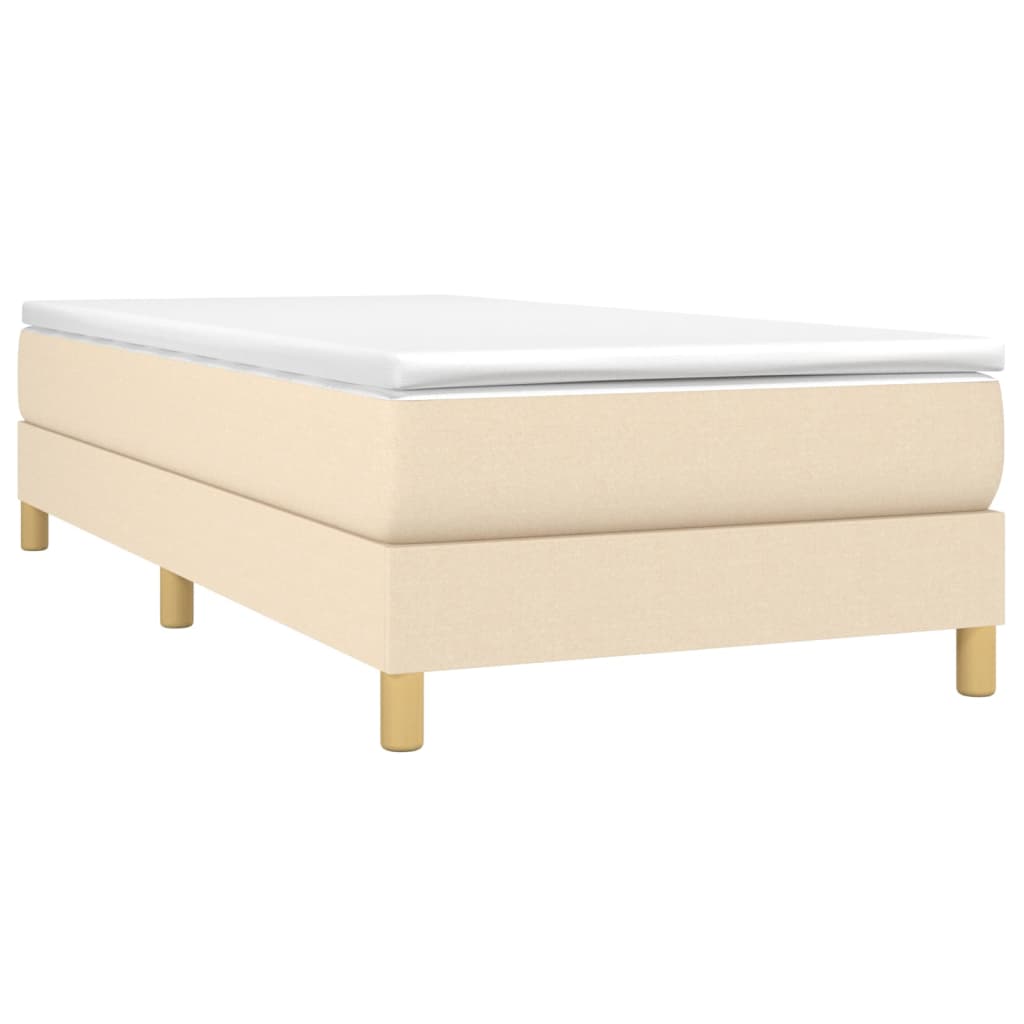 Boxspring met matras stof crèmekleurig 80x200 cm Bedden & bedframes | Creëer jouw Trendy Thuis | Gratis bezorgd & Retour | Trendy.nl