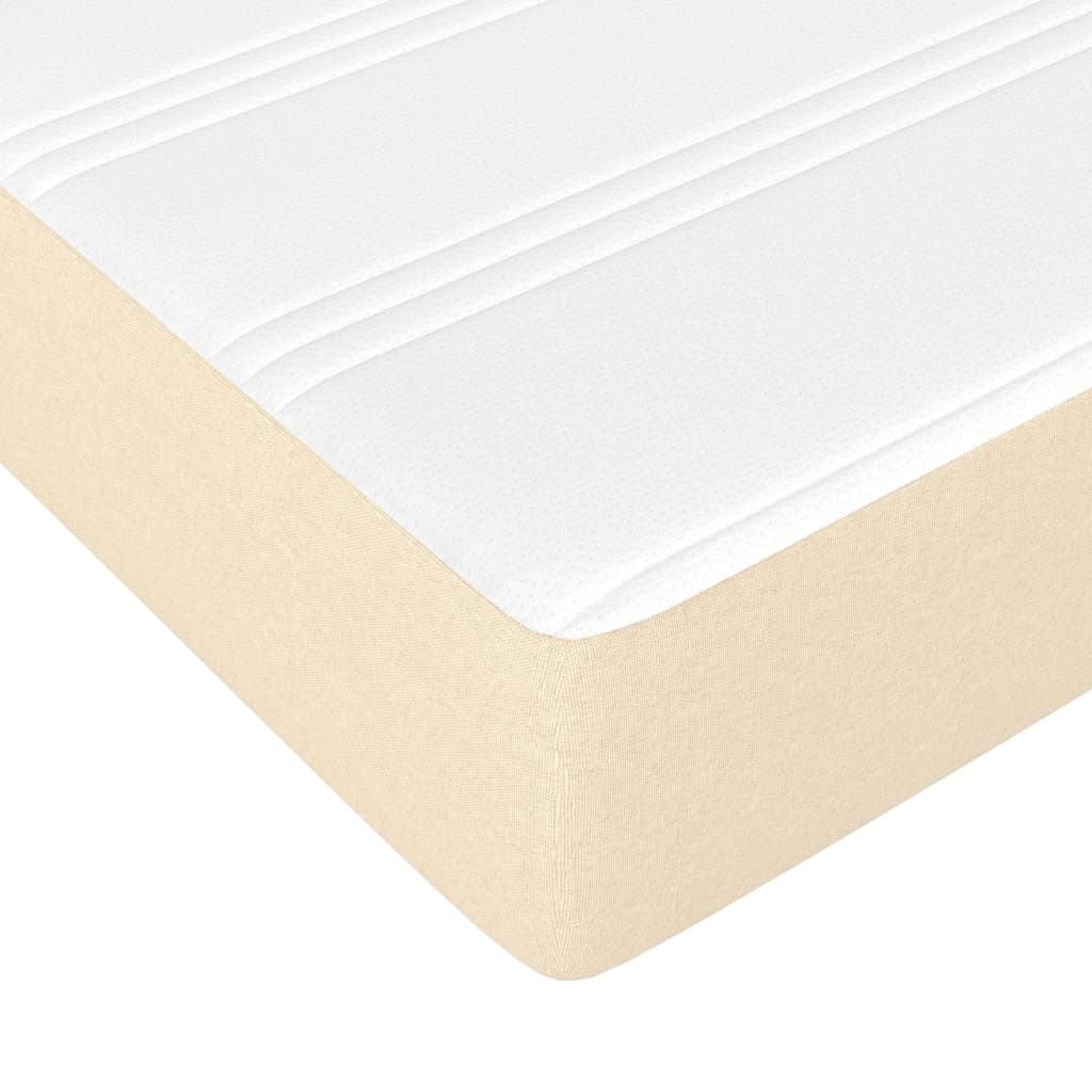 Boxspring met matras stof crèmekleurig 80x200 cm Bedden & bedframes | Creëer jouw Trendy Thuis | Gratis bezorgd & Retour | Trendy.nl