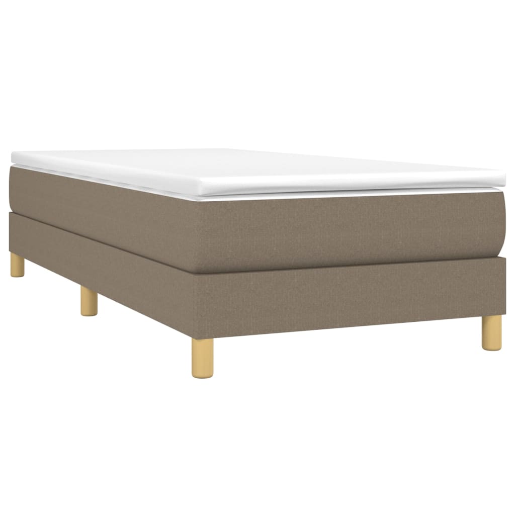 Boxspring met matras stof taupe 90x190 cm Bedden & bedframes | Creëer jouw Trendy Thuis | Gratis bezorgd & Retour | Trendy.nl