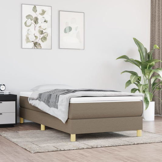 Boxspring met matras stof taupe 90x190 cm Bedden & bedframes | Creëer jouw Trendy Thuis | Gratis bezorgd & Retour | Trendy.nl