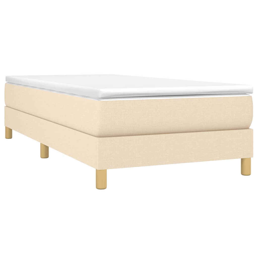 Boxspring met matras stof crèmekleurig 90x190 cm Bedden & bedframes | Creëer jouw Trendy Thuis | Gratis bezorgd & Retour | Trendy.nl