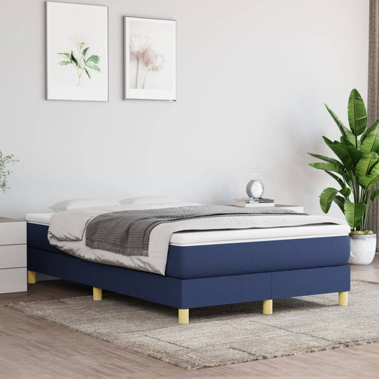 Boxspring met matras stof blauw 120x200 cm Bedden & bedframes | Creëer jouw Trendy Thuis | Gratis bezorgd & Retour | Trendy.nl