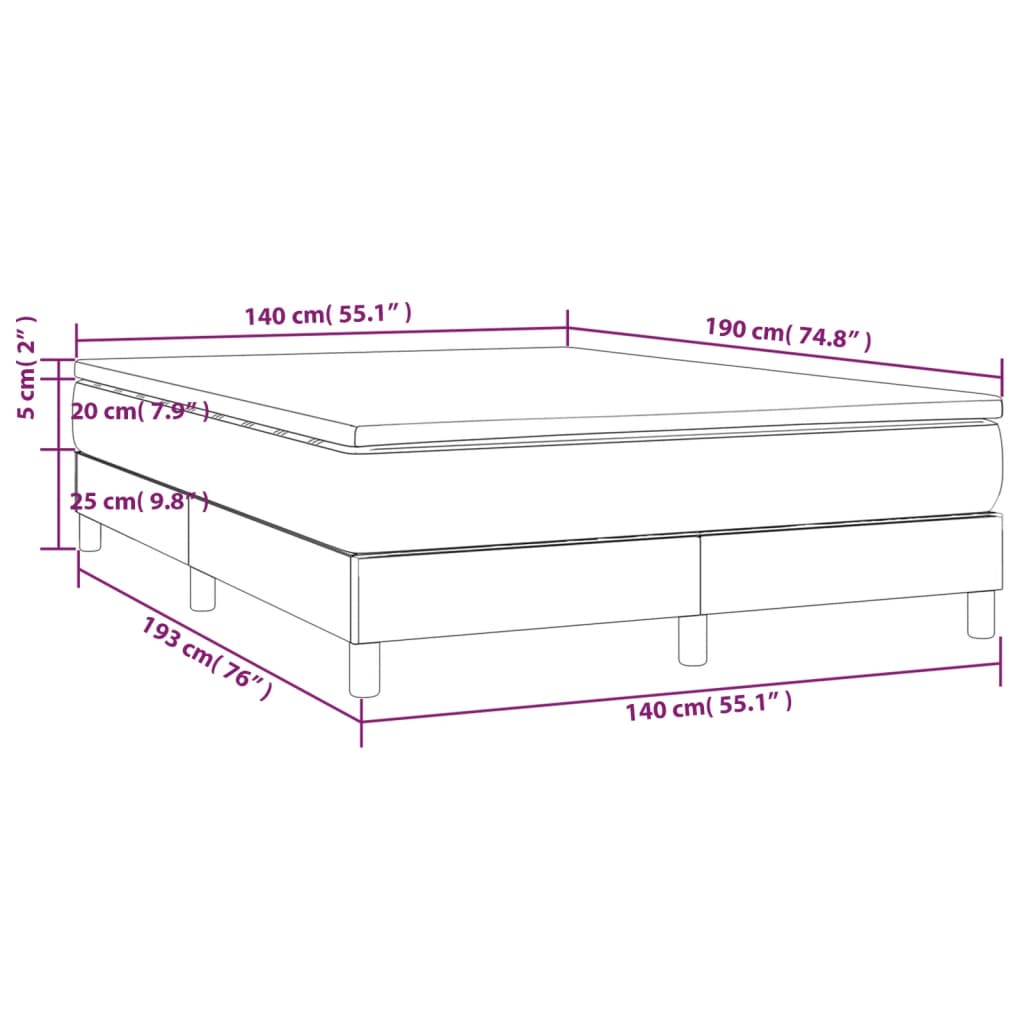 Boxspring met matras stof taupe 140x190 cm Bedden & bedframes | Creëer jouw Trendy Thuis | Gratis bezorgd & Retour | Trendy.nl