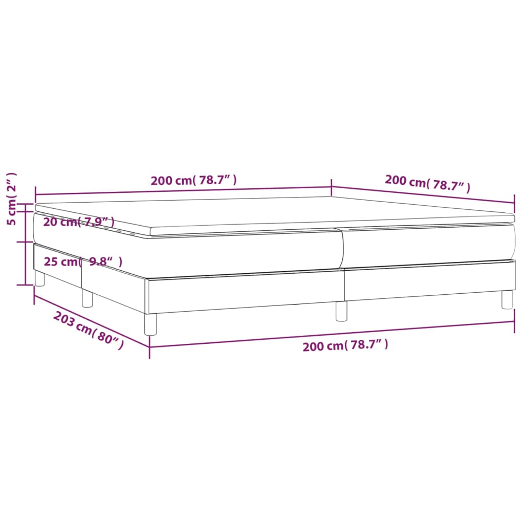 Boxspring met matras stof groen 200x200 cm