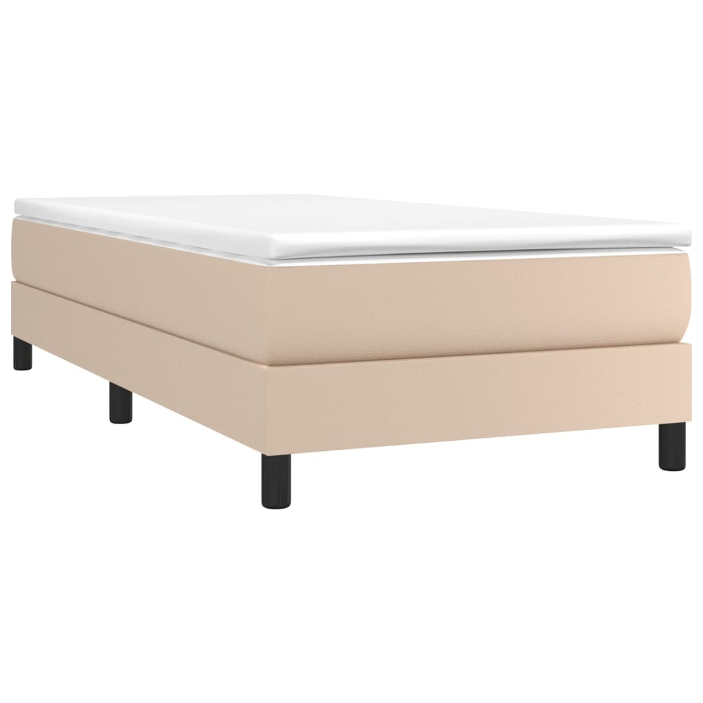 Boxspring met matras kunstleer cappuccinokleurig 90x190 cm Bedden & bedframes | Creëer jouw Trendy Thuis | Gratis bezorgd & Retour | Trendy.nl