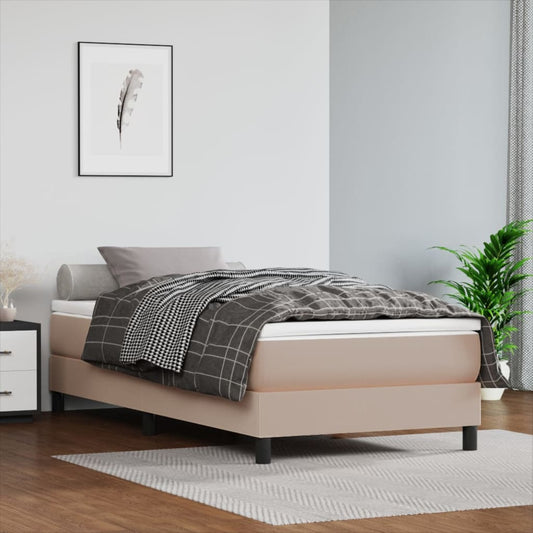 Boxspring met matras kunstleer cappuccinokleurig 90x190 cm Bedden & bedframes | Creëer jouw Trendy Thuis | Gratis bezorgd & Retour | Trendy.nl