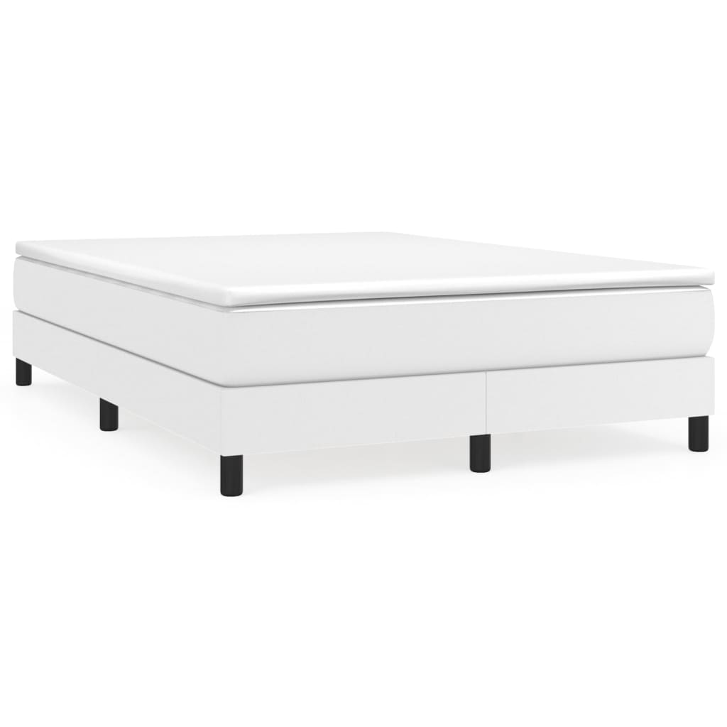 Boxspring met matras kunstleer wit 140x190 cm Bedden & bedframes | Creëer jouw Trendy Thuis | Gratis bezorgd & Retour | Trendy.nl