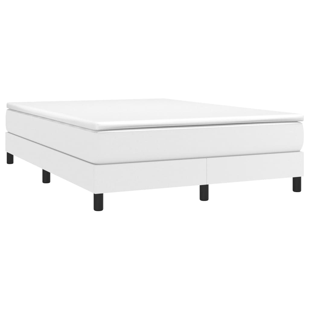 Boxspring met matras kunstleer wit 140x190 cm Bedden & bedframes | Creëer jouw Trendy Thuis | Gratis bezorgd & Retour | Trendy.nl