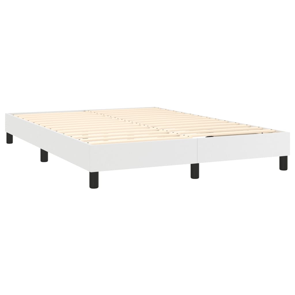 Boxspring met matras kunstleer wit 140x190 cm Bedden & bedframes | Creëer jouw Trendy Thuis | Gratis bezorgd & Retour | Trendy.nl