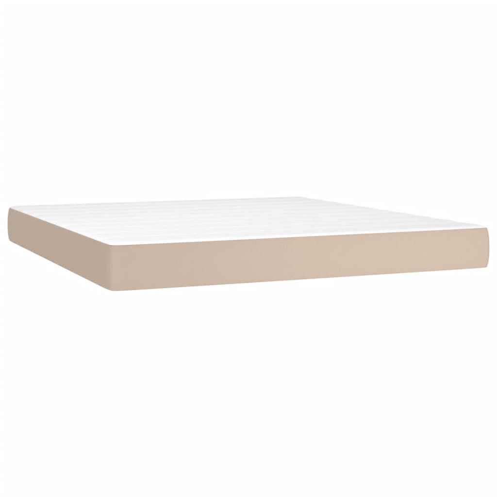 Boxspring met matras kunstleer cappuccinokleurig 180x200 cm Bedden & bedframes | Creëer jouw Trendy Thuis | Gratis bezorgd & Retour | Trendy.nl