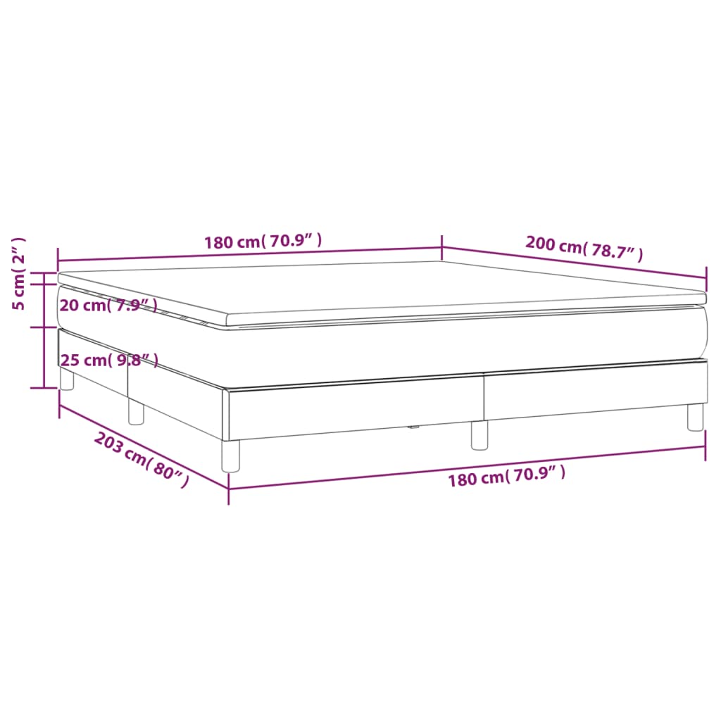 Boxspring met matras kunstleer cappuccinokleurig 180x200 cm Bedden & bedframes | Creëer jouw Trendy Thuis | Gratis bezorgd & Retour | Trendy.nl