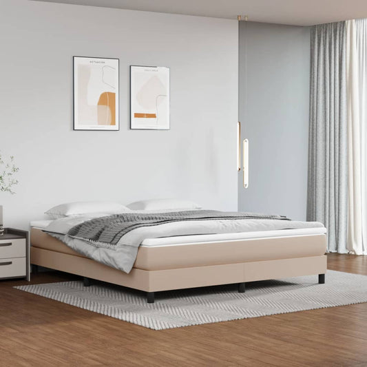 Boxspring met matras kunstleer cappuccinokleurig 180x200 cm Bedden & bedframes | Creëer jouw Trendy Thuis | Gratis bezorgd & Retour | Trendy.nl