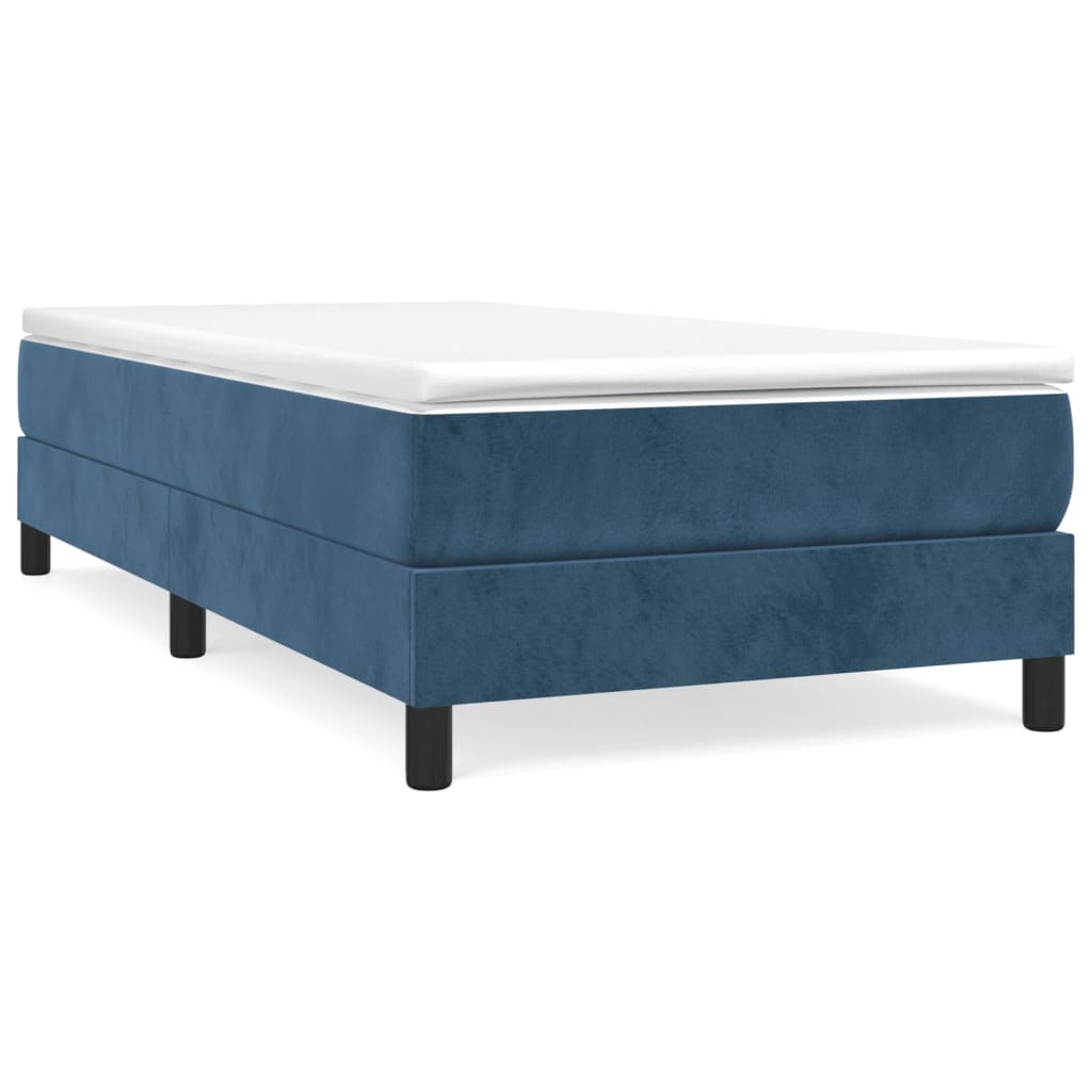 Boxspring met matras fluweel donkerblauw 80x200 cm Bedden & bedframes | Creëer jouw Trendy Thuis | Gratis bezorgd & Retour | Trendy.nl