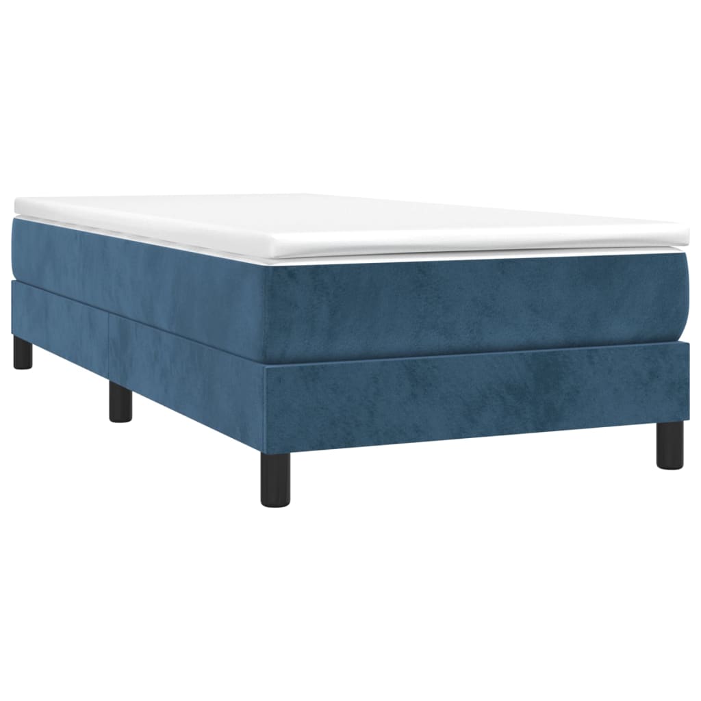 Boxspring met matras fluweel donkerblauw 80x200 cm Bedden & bedframes | Creëer jouw Trendy Thuis | Gratis bezorgd & Retour | Trendy.nl