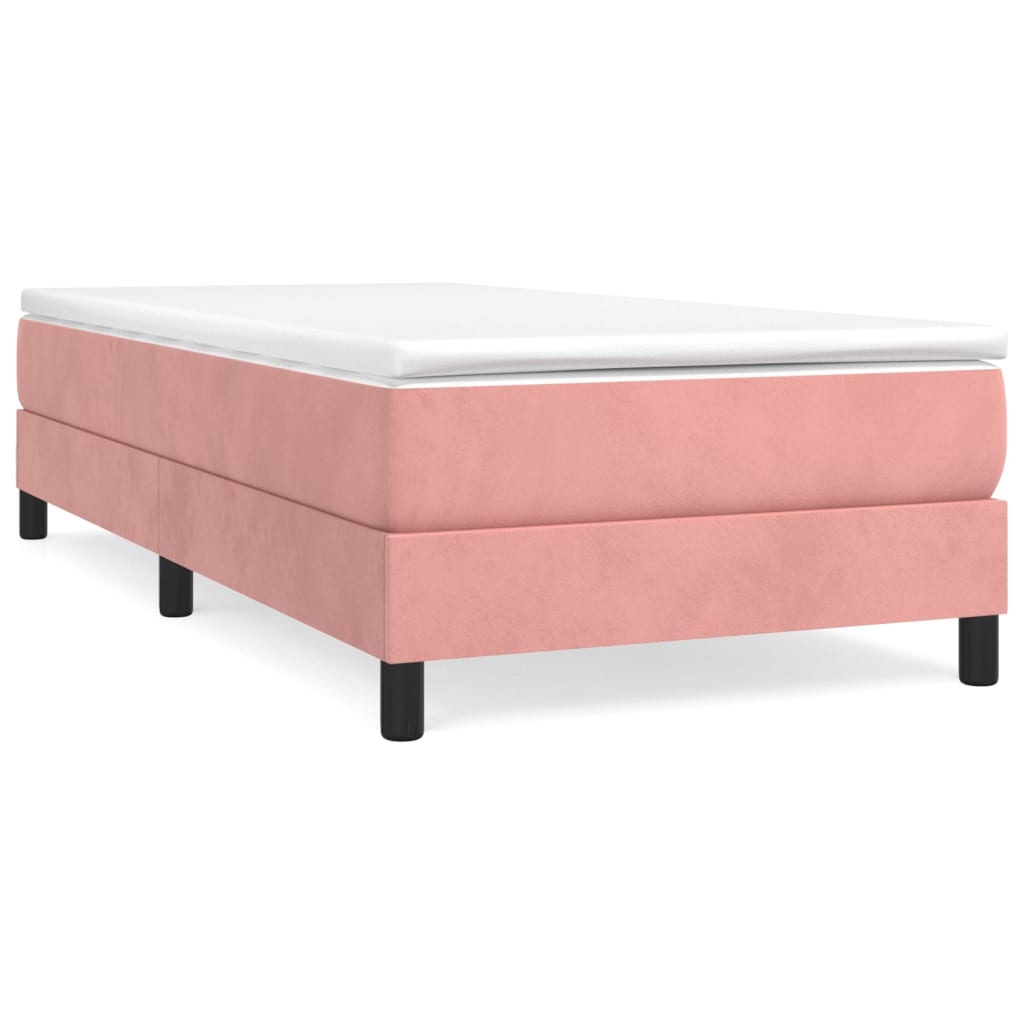 Boxspring met matras fluweel roze 90x190 cm Bedden & bedframes | Creëer jouw Trendy Thuis | Gratis bezorgd & Retour | Trendy.nl