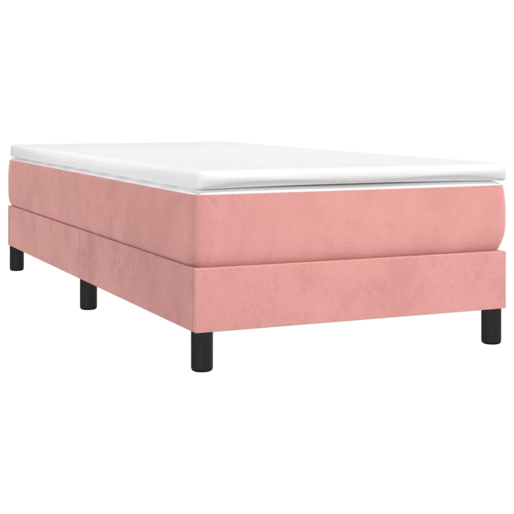 Boxspring met matras fluweel roze 90x190 cm Bedden & bedframes | Creëer jouw Trendy Thuis | Gratis bezorgd & Retour | Trendy.nl