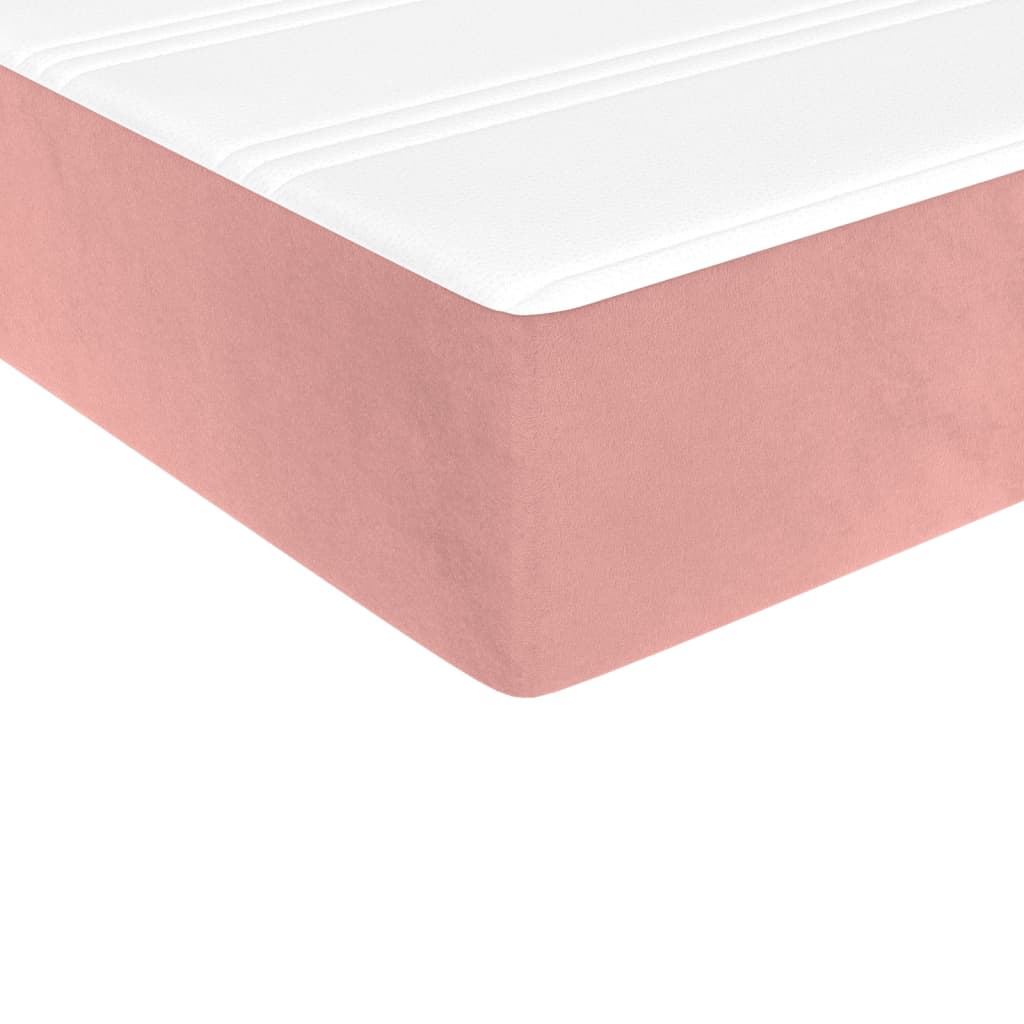 Boxspring met matras fluweel roze 90x190 cm Bedden & bedframes | Creëer jouw Trendy Thuis | Gratis bezorgd & Retour | Trendy.nl