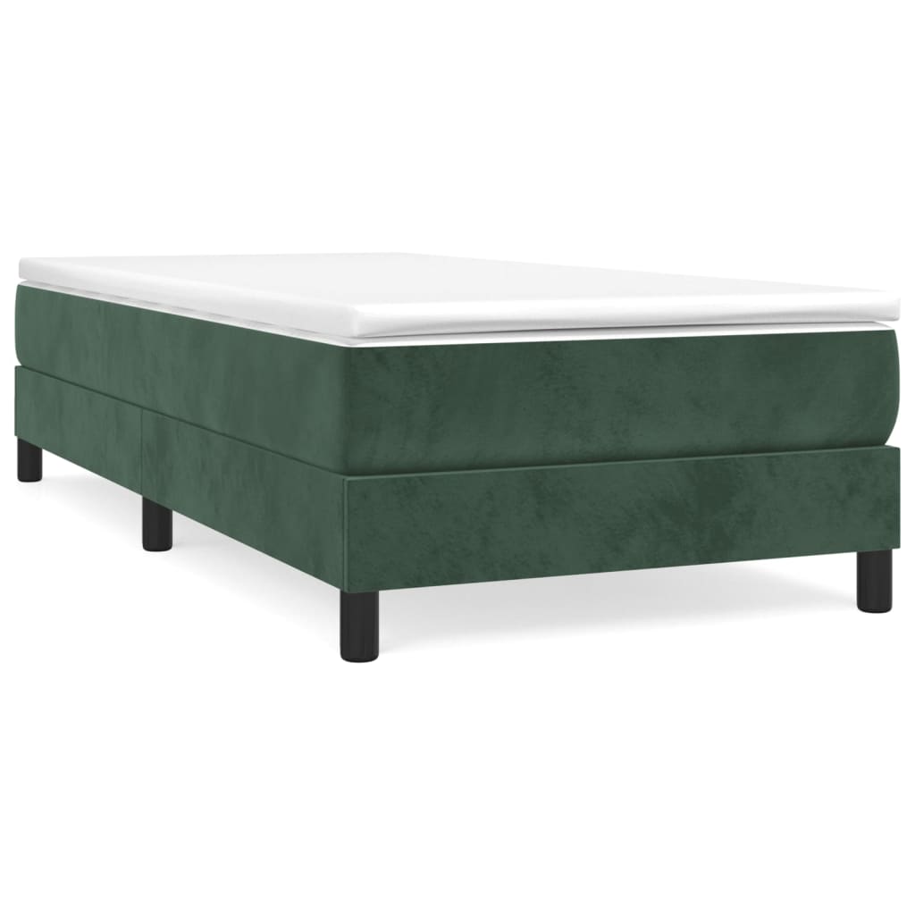 Boxspring met matras fluweel donkergroen 90x200 cm Bedden & bedframes | Creëer jouw Trendy Thuis | Gratis bezorgd & Retour | Trendy.nl