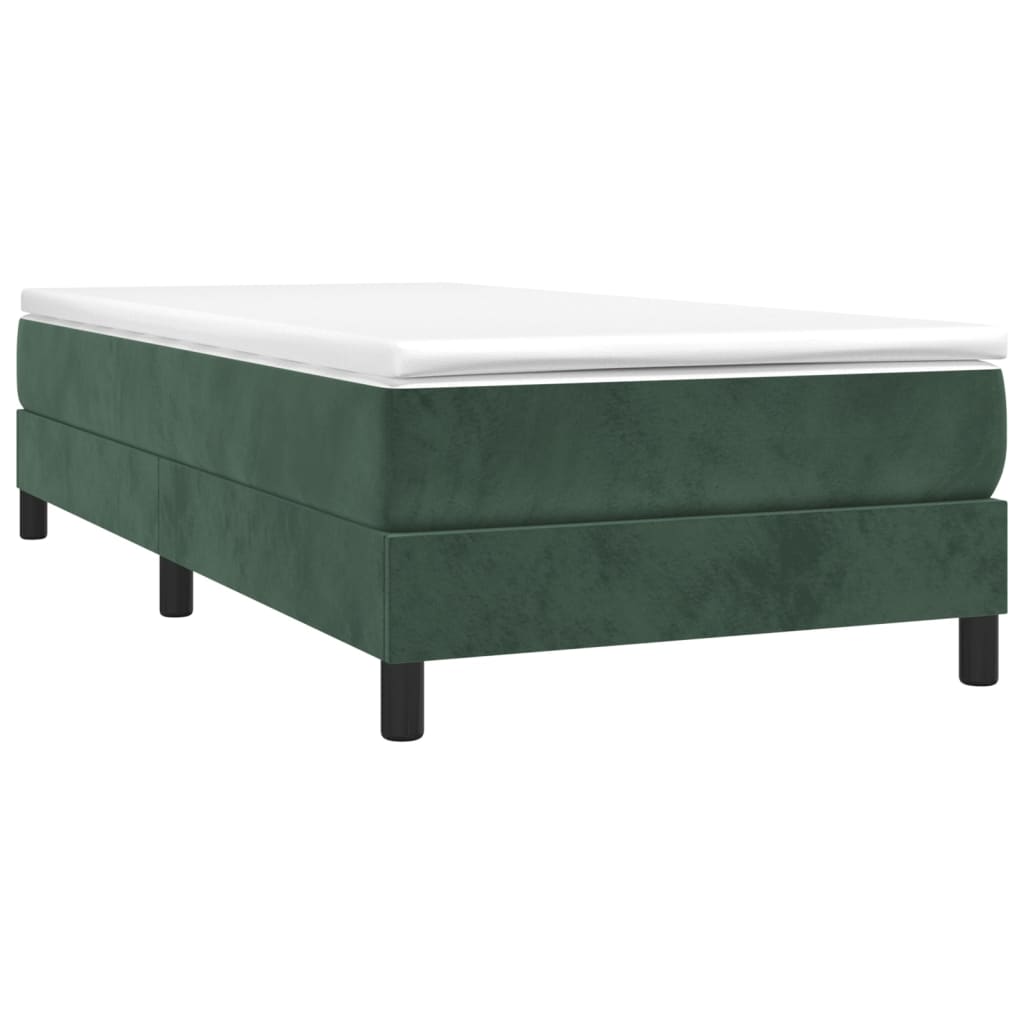 Boxspring met matras fluweel donkergroen 90x200 cm Bedden & bedframes | Creëer jouw Trendy Thuis | Gratis bezorgd & Retour | Trendy.nl