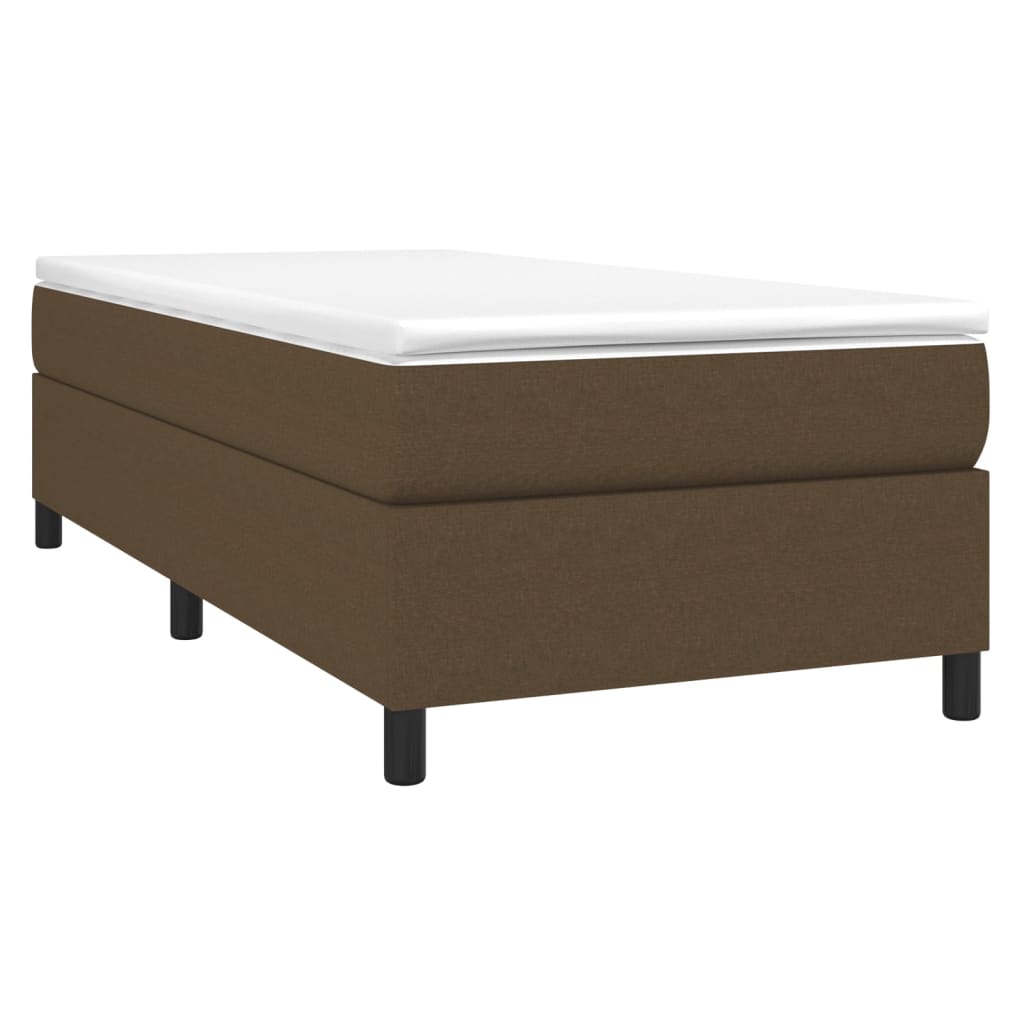 Boxspring met matras stof donkerbruin 90x190 cm Bedden & bedframes | Creëer jouw Trendy Thuis | Gratis bezorgd & Retour | Trendy.nl