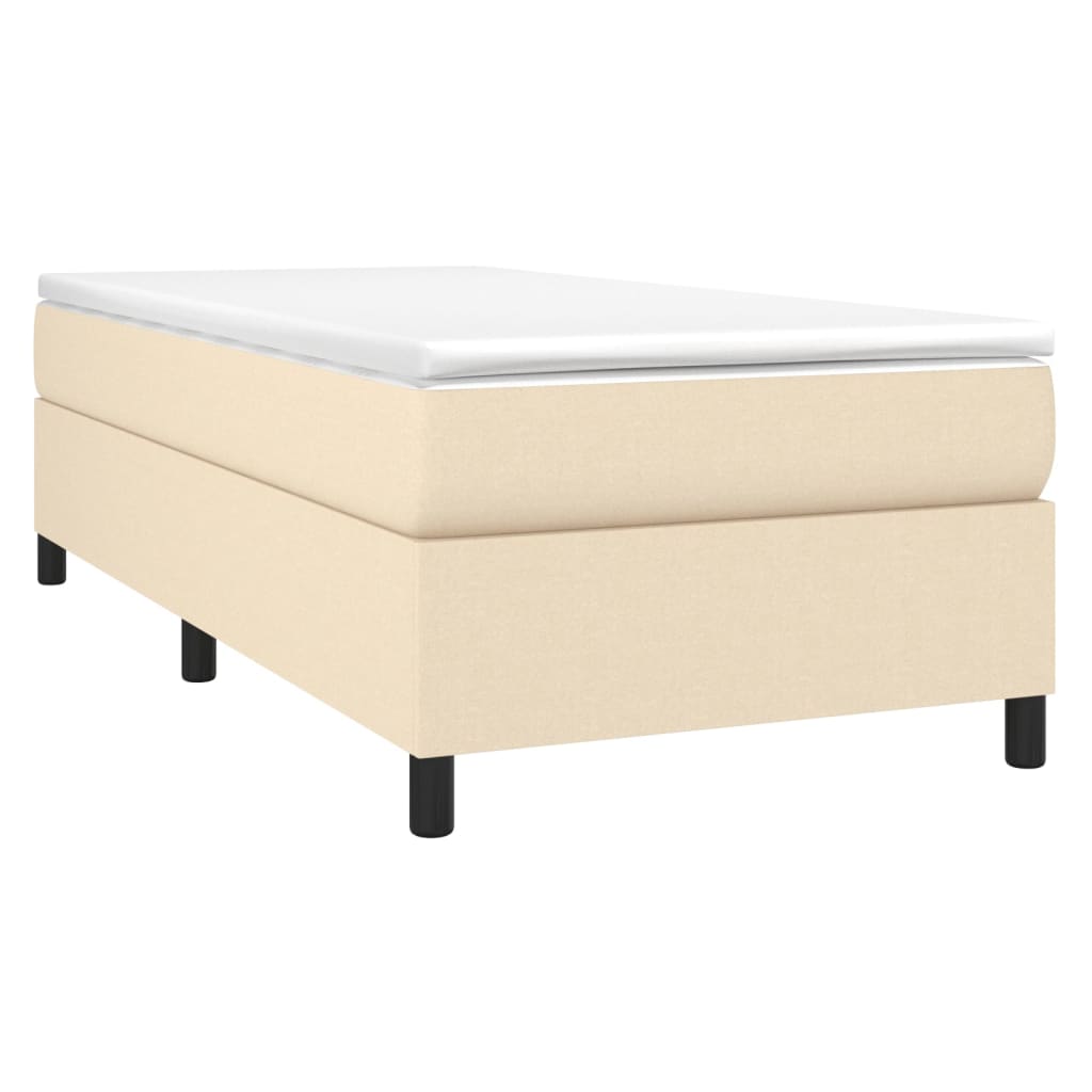 Boxspring met matras stof crèmekleurig 90x200 cm Bedden & bedframes | Creëer jouw Trendy Thuis | Gratis bezorgd & Retour | Trendy.nl