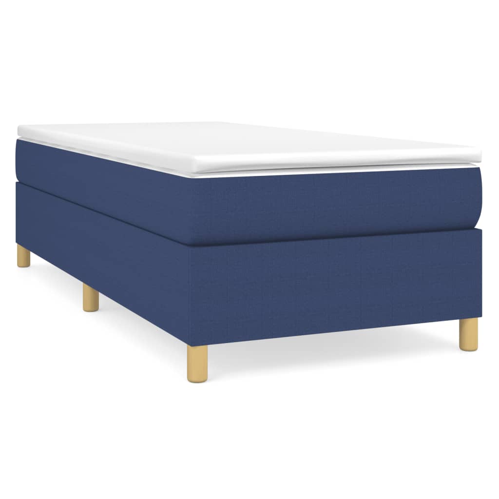 Boxspring met matras stof blauw 90x190 cm Bedden & bedframes | Creëer jouw Trendy Thuis | Gratis bezorgd & Retour | Trendy.nl