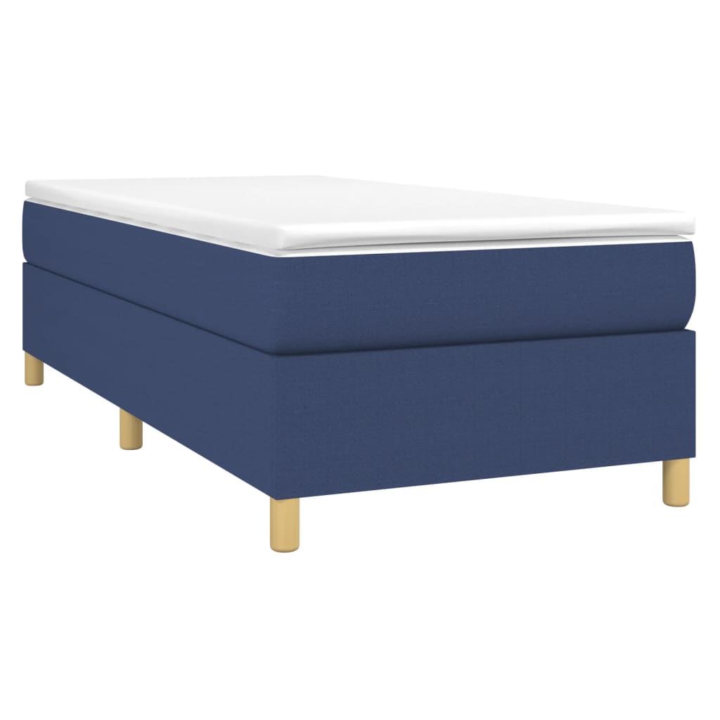 Boxspring met matras stof blauw 90x190 cm Bedden & bedframes | Creëer jouw Trendy Thuis | Gratis bezorgd & Retour | Trendy.nl