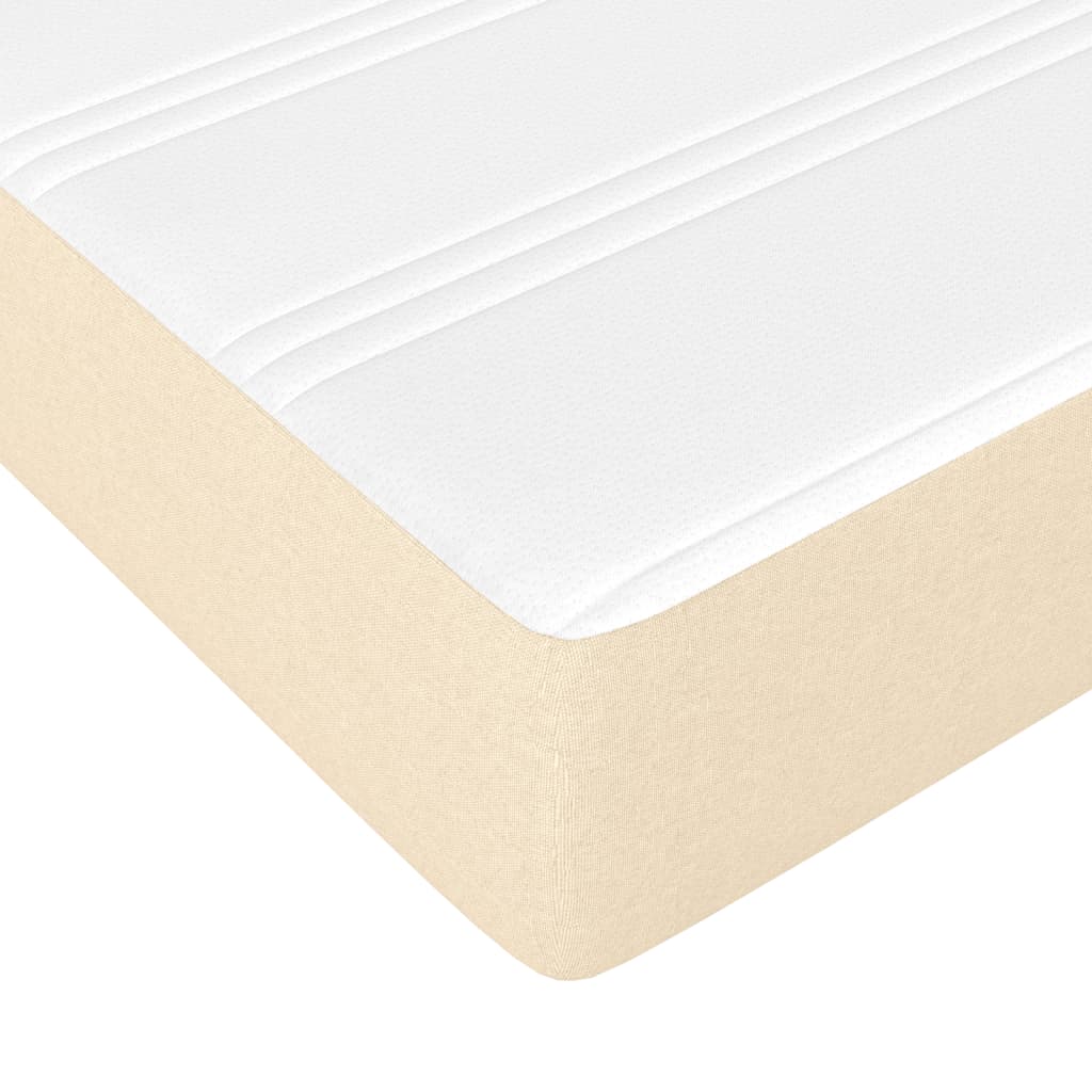 Boxspring met matras stof crèmekleurig 90x200 cm Bedden & bedframes | Creëer jouw Trendy Thuis | Gratis bezorgd & Retour | Trendy.nl