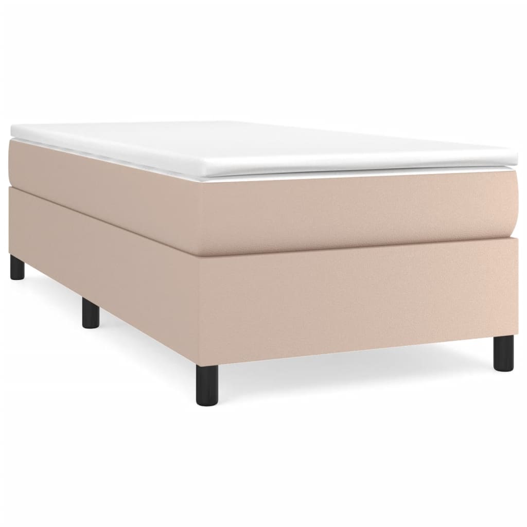 Boxspring met matras kunstleer cappuccinokleurig 90x190 cm Bedden & bedframes | Creëer jouw Trendy Thuis | Gratis bezorgd & Retour | Trendy.nl