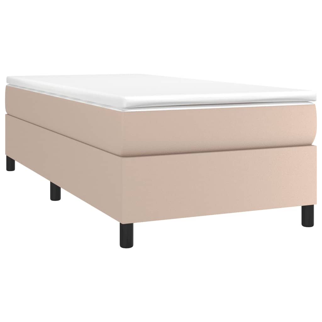 Boxspring met matras kunstleer cappuccinokleurig 90x190 cm Bedden & bedframes | Creëer jouw Trendy Thuis | Gratis bezorgd & Retour | Trendy.nl