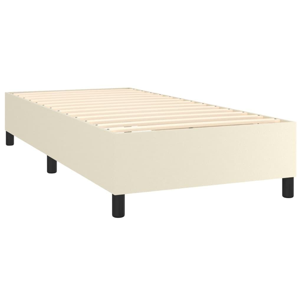 Boxspring met matras kunstleer crèmekleurig 90x200 cm