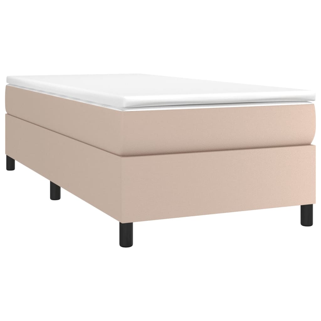 Boxspring met matras kunstleer cappuccinokleurig 90x200 cm Bedden & bedframes | Creëer jouw Trendy Thuis | Gratis bezorgd & Retour | Trendy.nl