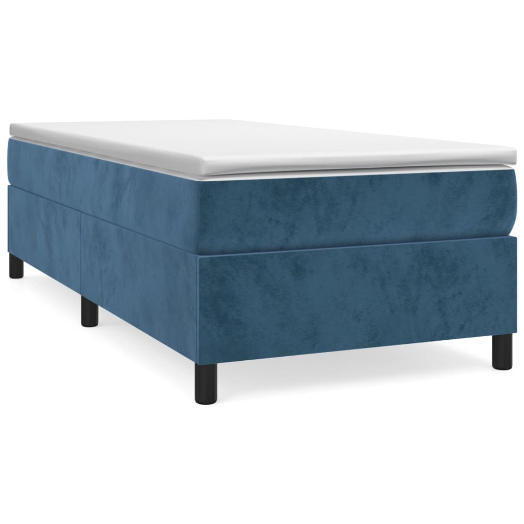 Boxspring met matras fluweel donkerblauw 80x200 cm Bedden & bedframes | Creëer jouw Trendy Thuis | Gratis bezorgd & Retour | Trendy.nl