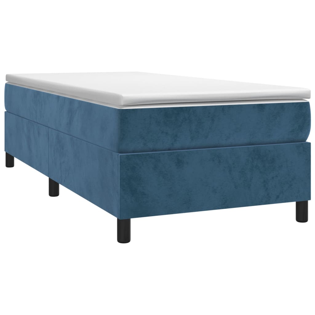 Boxspring met matras fluweel donkerblauw 80x200 cm Bedden & bedframes | Creëer jouw Trendy Thuis | Gratis bezorgd & Retour | Trendy.nl