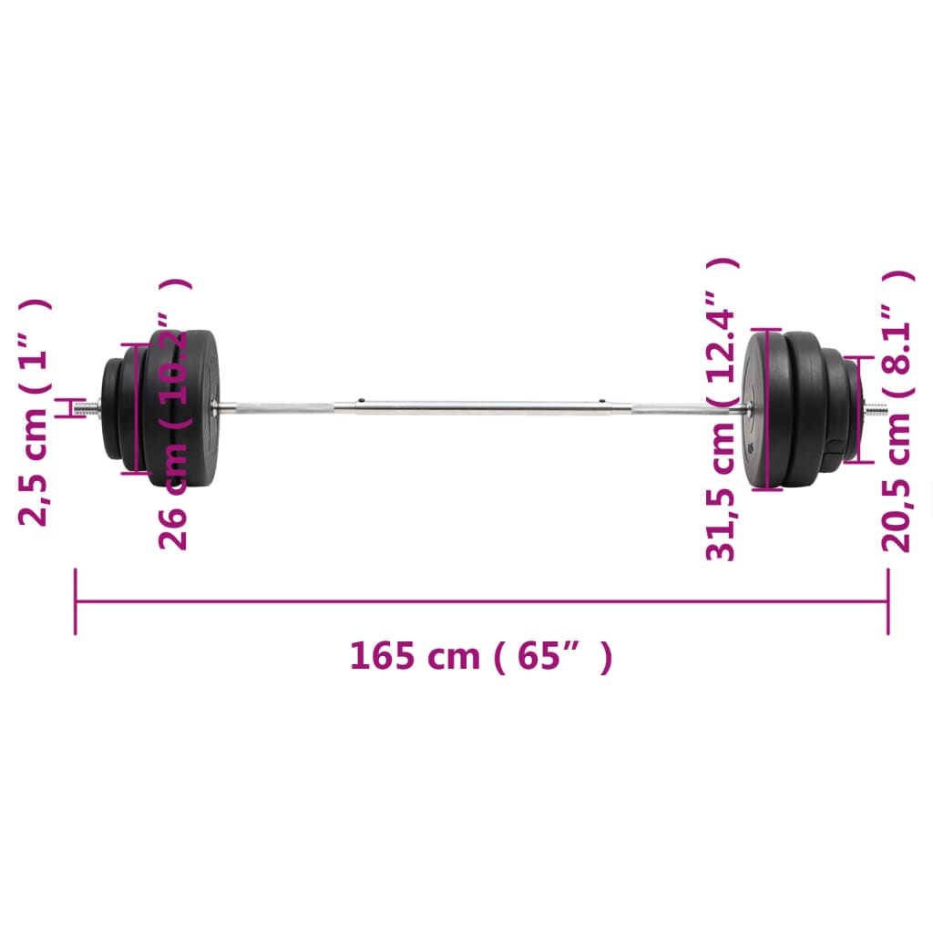 Halter met gewichten 60 kg Losse gewichten | Creëer jouw Trendy Thuis | Gratis bezorgd & Retour | Trendy.nl