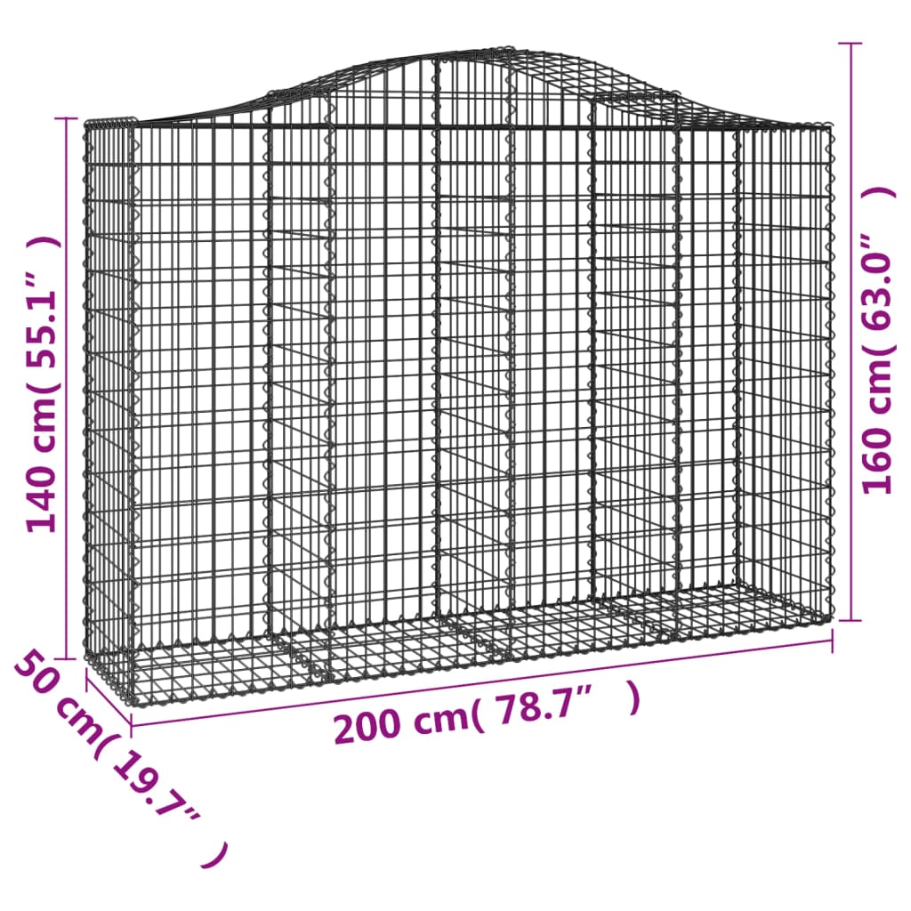 Schanskorven 50 st gewelfd 200x50x140/160 cm ijzer Bloempotten & plantenbakken | Creëer jouw Trendy Thuis | Gratis bezorgd & Retour | Trendy.nl