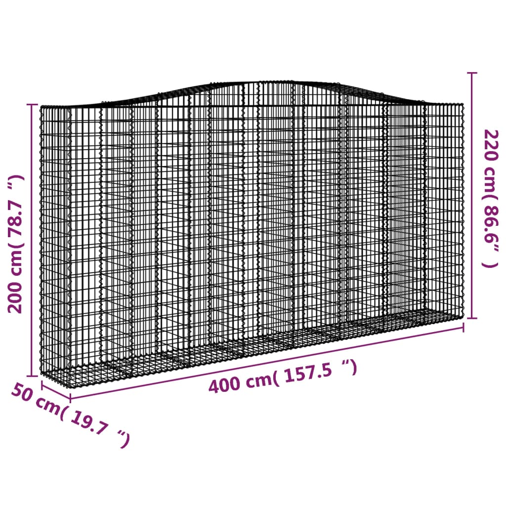 Schanskorven 5 st gewelfd 400x50x200/220 cm ijzer Bloempotten & plantenbakken | Creëer jouw Trendy Thuis | Gratis bezorgd & Retour | Trendy.nl