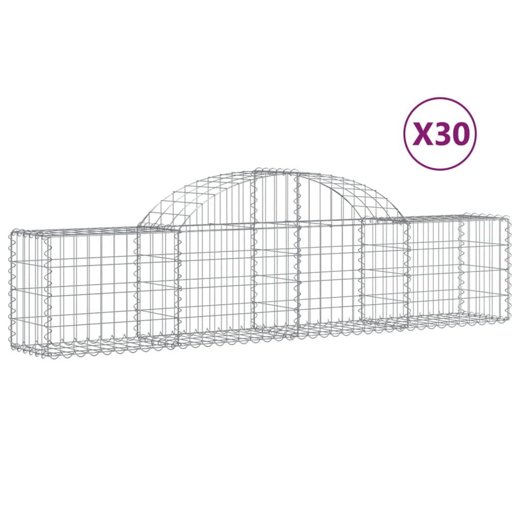 Schanskorven 30 st gewelfd 200x30x40/60 cm gegalvaniseerd ijzer Bloempotten & plantenbakken | Creëer jouw Trendy Thuis | Gratis bezorgd & Retour | Trendy.nl