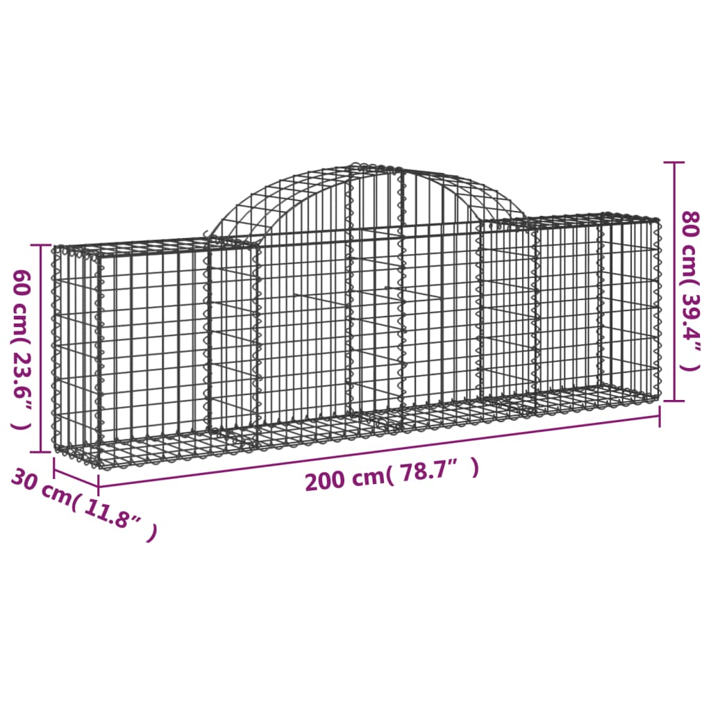 Schanskorven 25 st gewelfd 200x30x60/80 cm gegalvaniseerd ijzer Bloempotten & plantenbakken | Creëer jouw Trendy Thuis | Gratis bezorgd & Retour | Trendy.nl