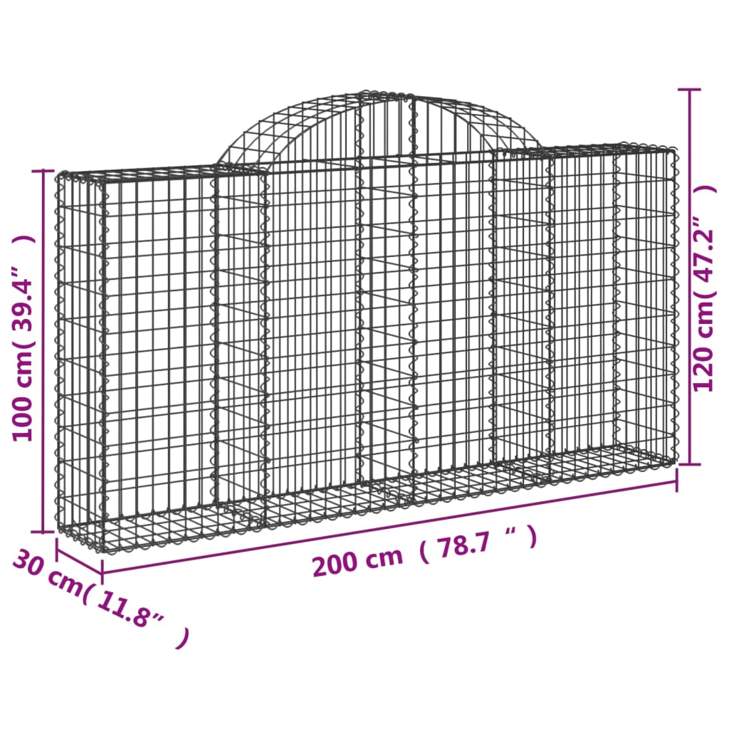 Schanskorven 50 st gewelfd 200x30x100/120 cm ijzer Bloempotten & plantenbakken | Creëer jouw Trendy Thuis | Gratis bezorgd & Retour | Trendy.nl