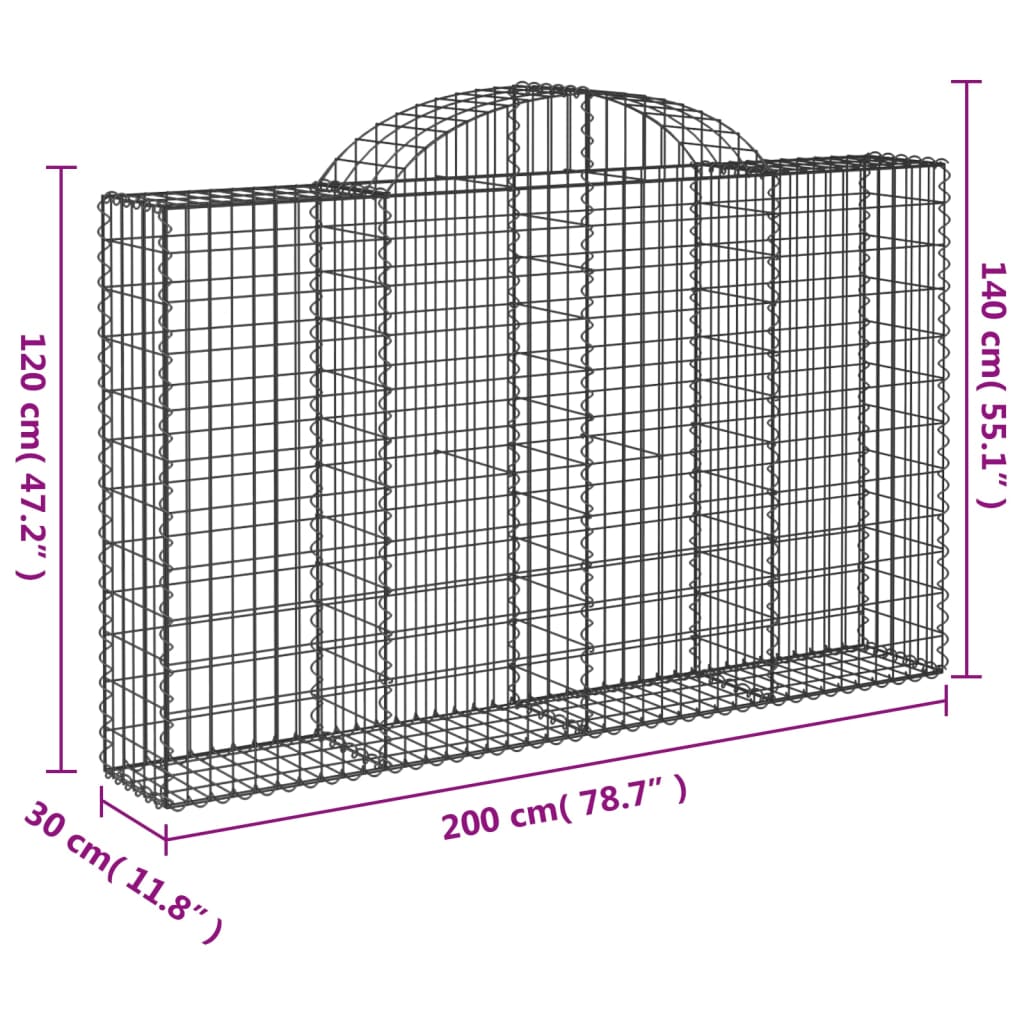 Schanskorven 14 st gewelfd 200x30x120/140 cm ijzer Bloempotten & plantenbakken | Creëer jouw Trendy Thuis | Gratis bezorgd & Retour | Trendy.nl