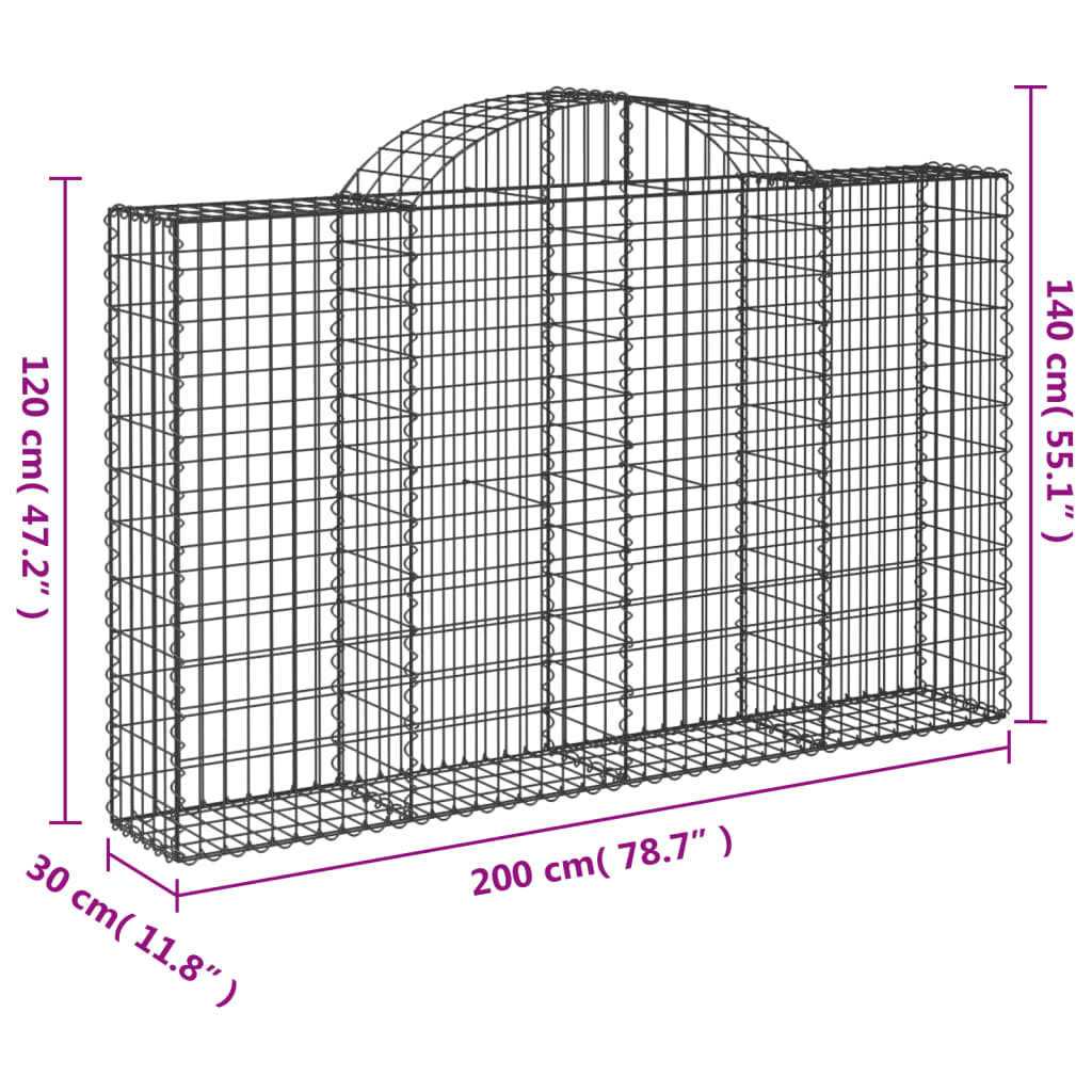 Schanskorven 18 st gewelfd 200x30x120/140 cm ijzer Bloempotten & plantenbakken | Creëer jouw Trendy Thuis | Gratis bezorgd & Retour | Trendy.nl